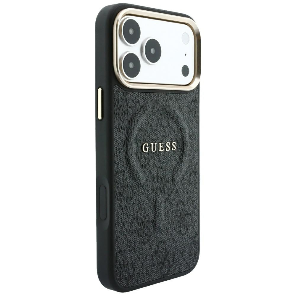 MagSafe-kuori Apple iPhone 18 Pro Max / 17 Pro Max, Guess, 4G kohokuvioitu klassikko, musta