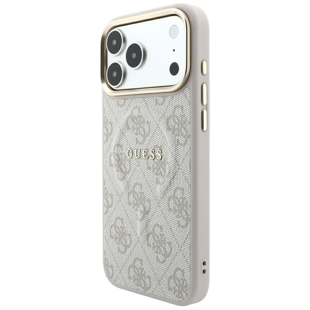 MagSafe-kuori Apple iPhone 18 Pro Max / 17 Pro Max, Guess, 4G kohokuvioitu klassikko, vaaleanpunainen