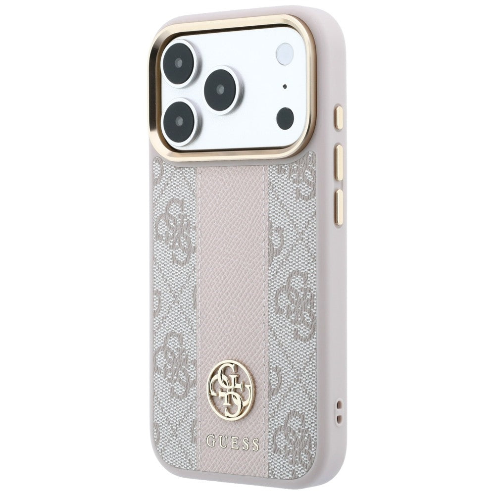 MagSafe-kuori Apple iPhone 18 Pro Max / 17 Pro Max, Guess, 4G Stripe Round Classic Logo, Vaaleanpunainen