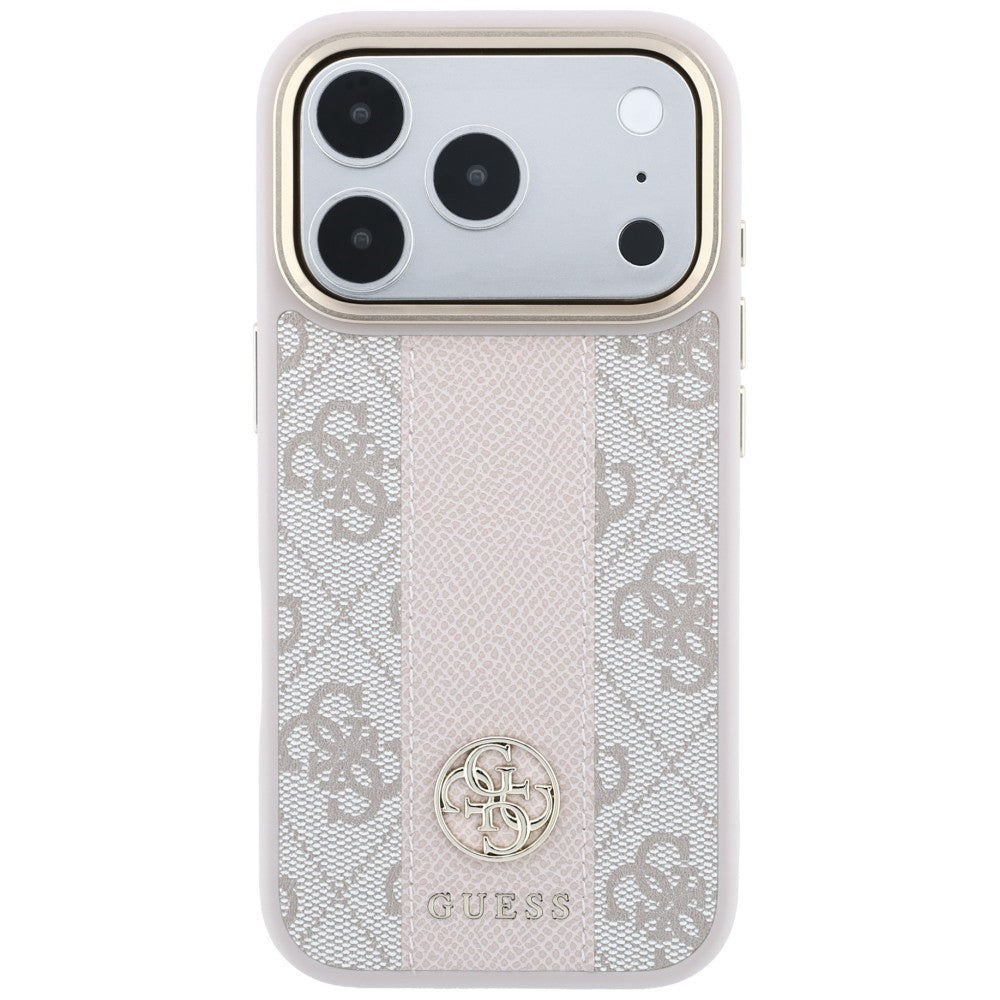MagSafe-kuori Apple iPhone 18 Pro Max / 17 Pro Max, Guess, 4G Stripe Round Classic Logo, Vaaleanpunainen