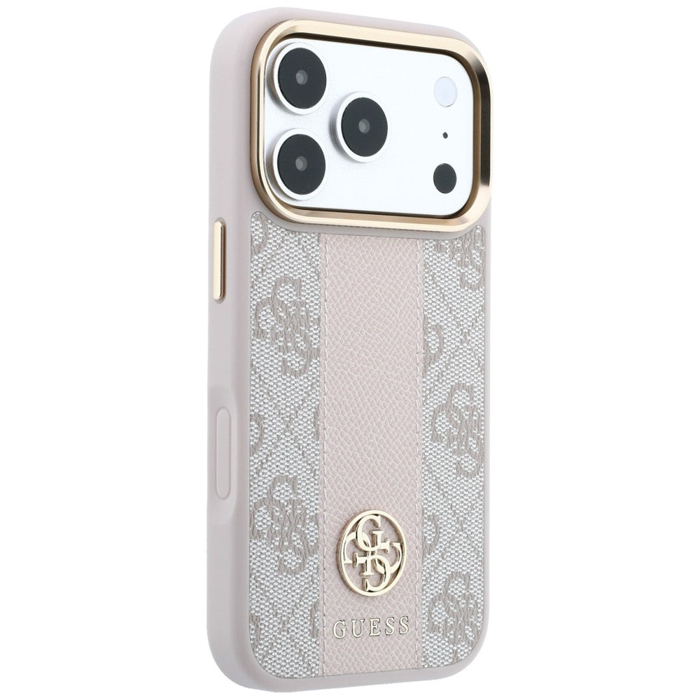 MagSafe-kuori Apple iPhone 18 Pro Max / 17 Pro Max, Guess, 4G Stripe Round Classic Logo, Vaaleanpunainen