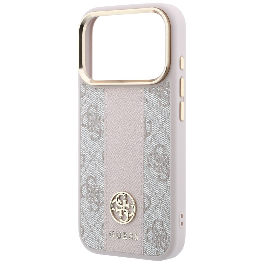 MagSafe-kuori Apple iPhone 18 Pro Max / 17 Pro Max, Guess, 4G Stripe Round Classic Logo, Vaaleanpunainen