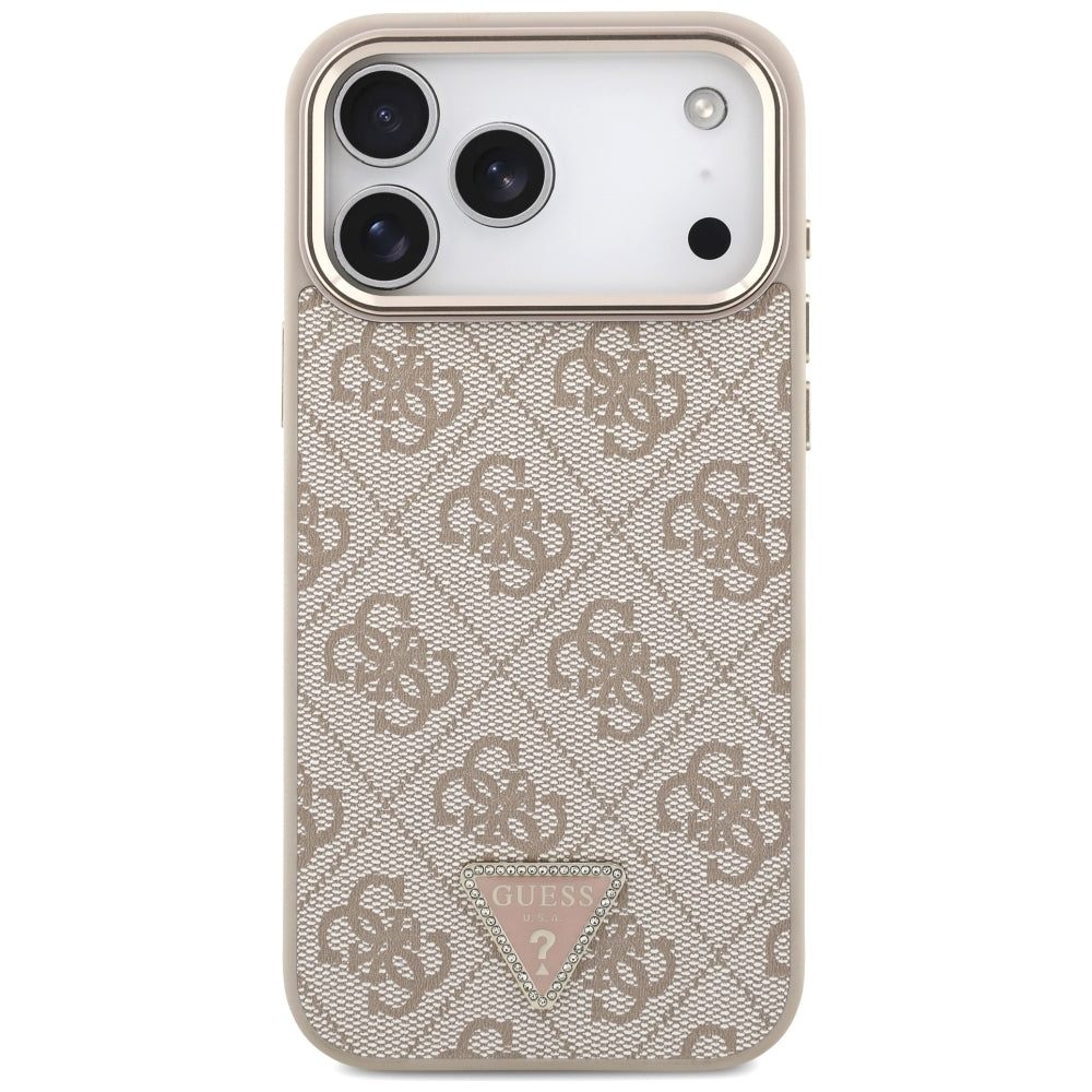 MagSafe-kuori Apple iPhone 18 Pro Max / 17 Pro Max, Guess, 4G Triangle Logo, Vaaleanpunainen