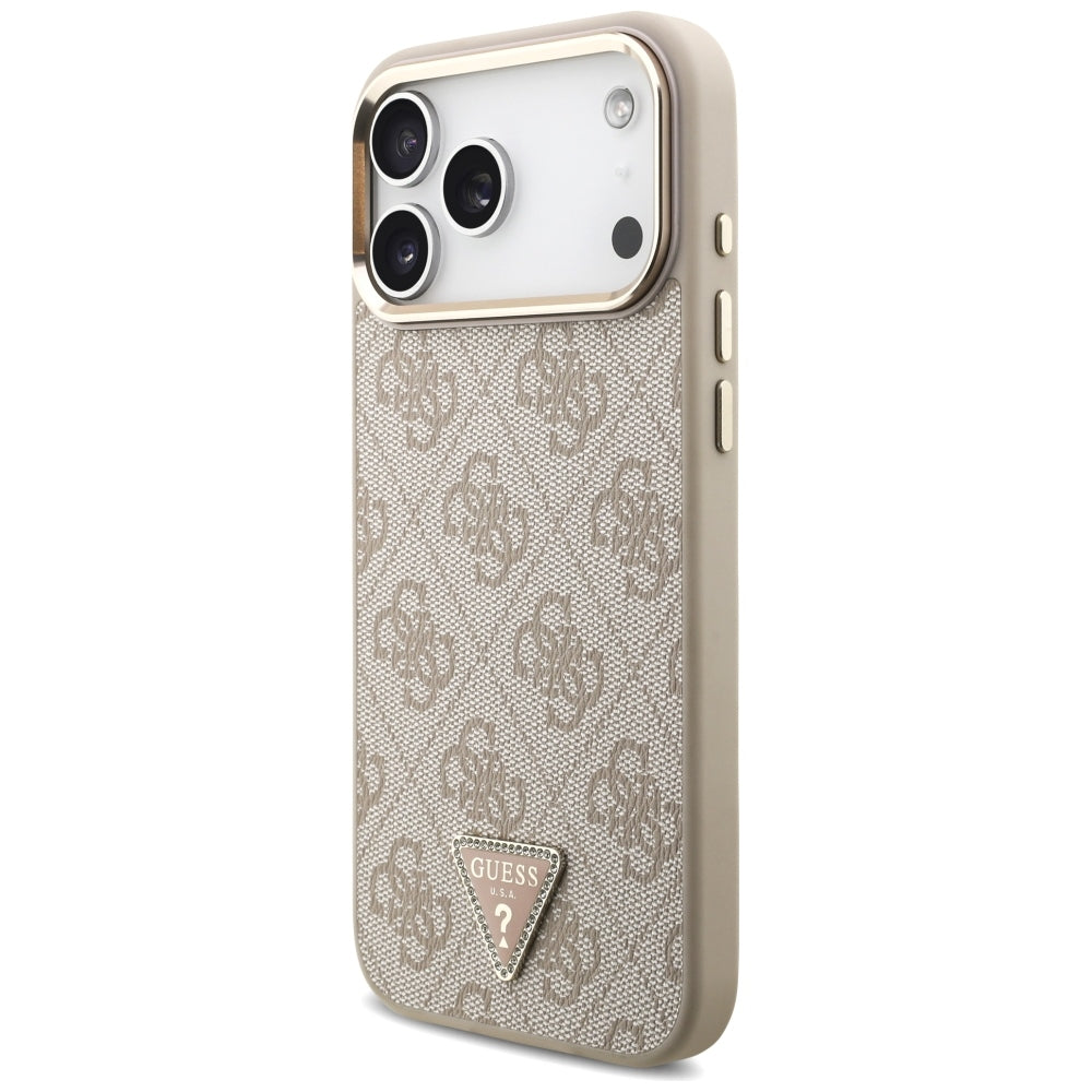 MagSafe-kuori Apple iPhone 18 Pro Max / 17 Pro Max, Guess, 4G Triangle Logo, Vaaleanpunainen