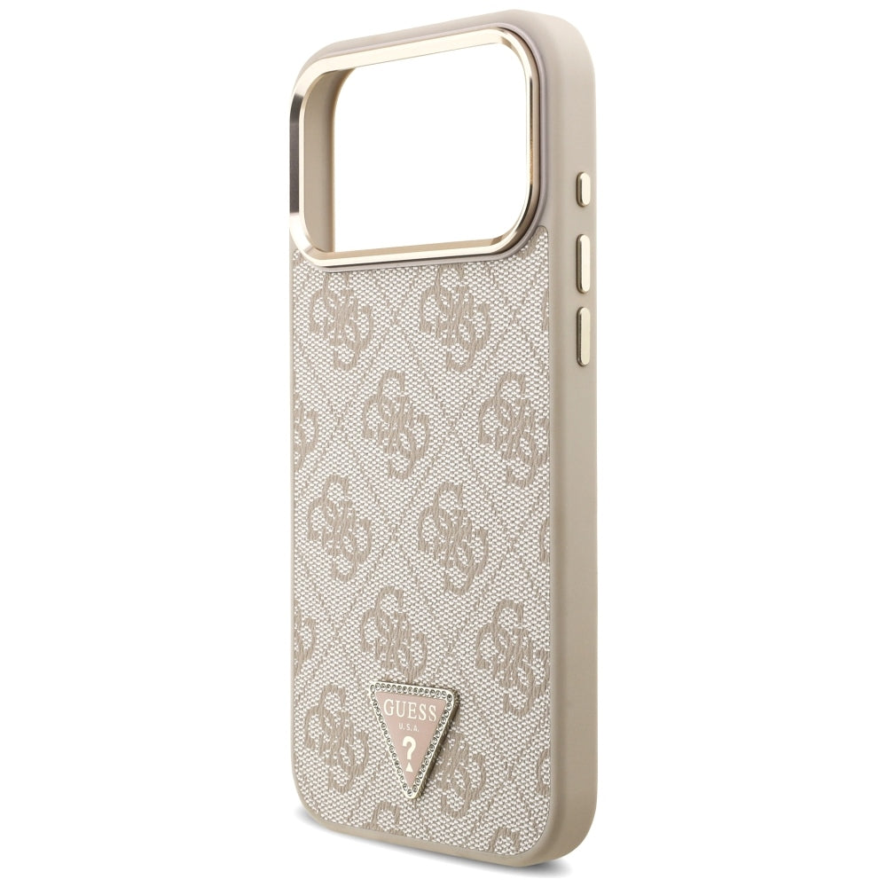 MagSafe-kuori Apple iPhone 18 Pro Max / 17 Pro Max, Guess, 4G Triangle Logo, Vaaleanpunainen
