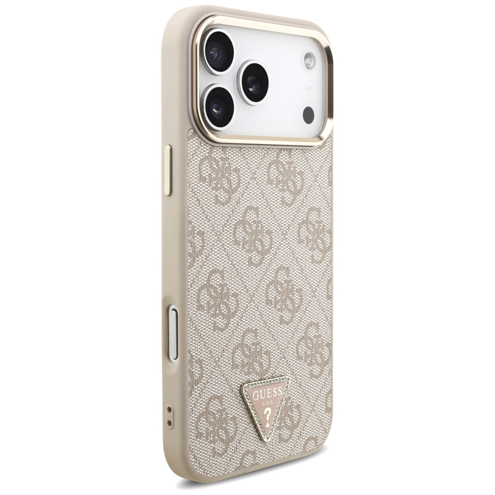 MagSafe-kuori Apple iPhone 18 Pro Max / 17 Pro Max, Guess, 4G Triangle Logo, Vaaleanpunainen