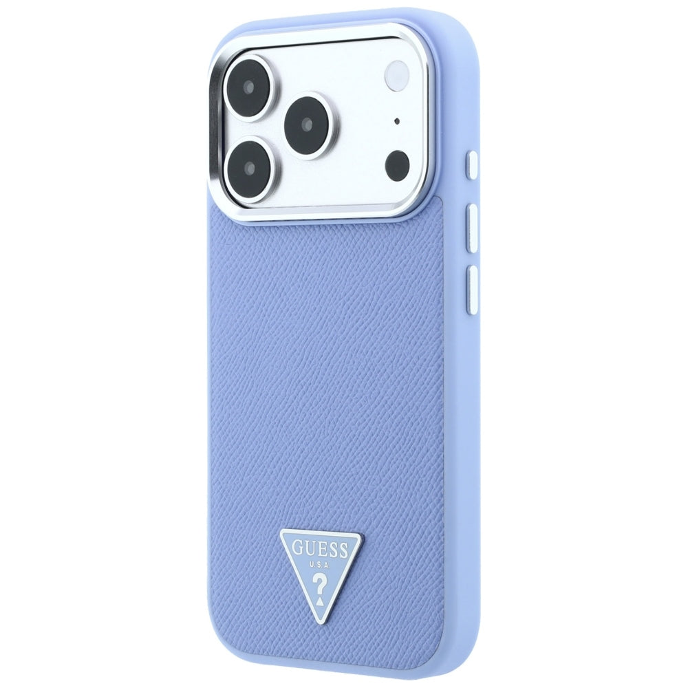 MagSafe-kuori Apple iPhone 18 Pro Max / 17 Pro Max, Guess, Karkeapintainen kolmion logo, Sininen