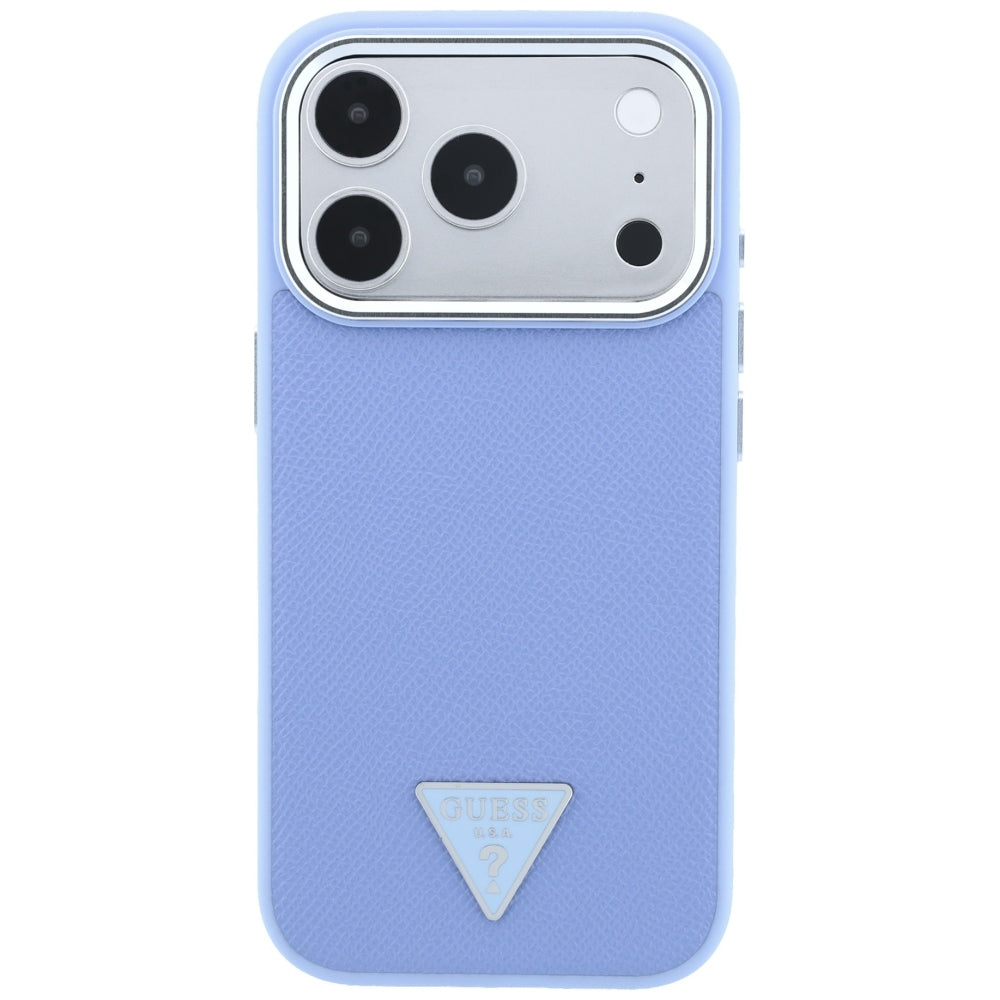 MagSafe-kuori Apple iPhone 18 Pro Max / 17 Pro Max, Guess, Karkeapintainen kolmion logo, Sininen