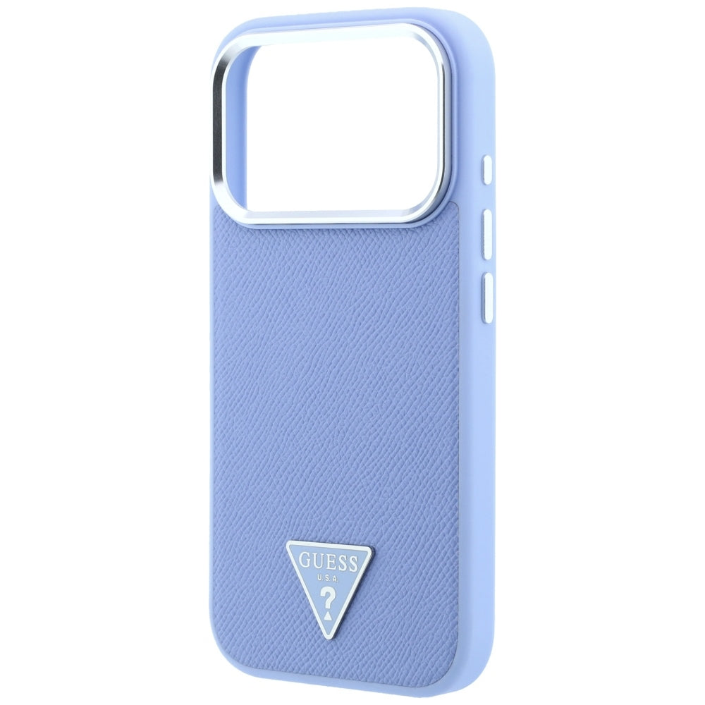 MagSafe-kuori Apple iPhone 18 Pro Max / 17 Pro Max, Guess, Karkeapintainen kolmion logo, Sininen