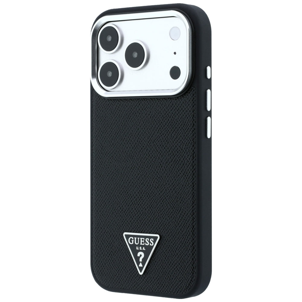 MagSafe-kuori Apple iPhone 18 Pro Max / 17 Pro Max, Guess, Karkea kolmion logo, Musta