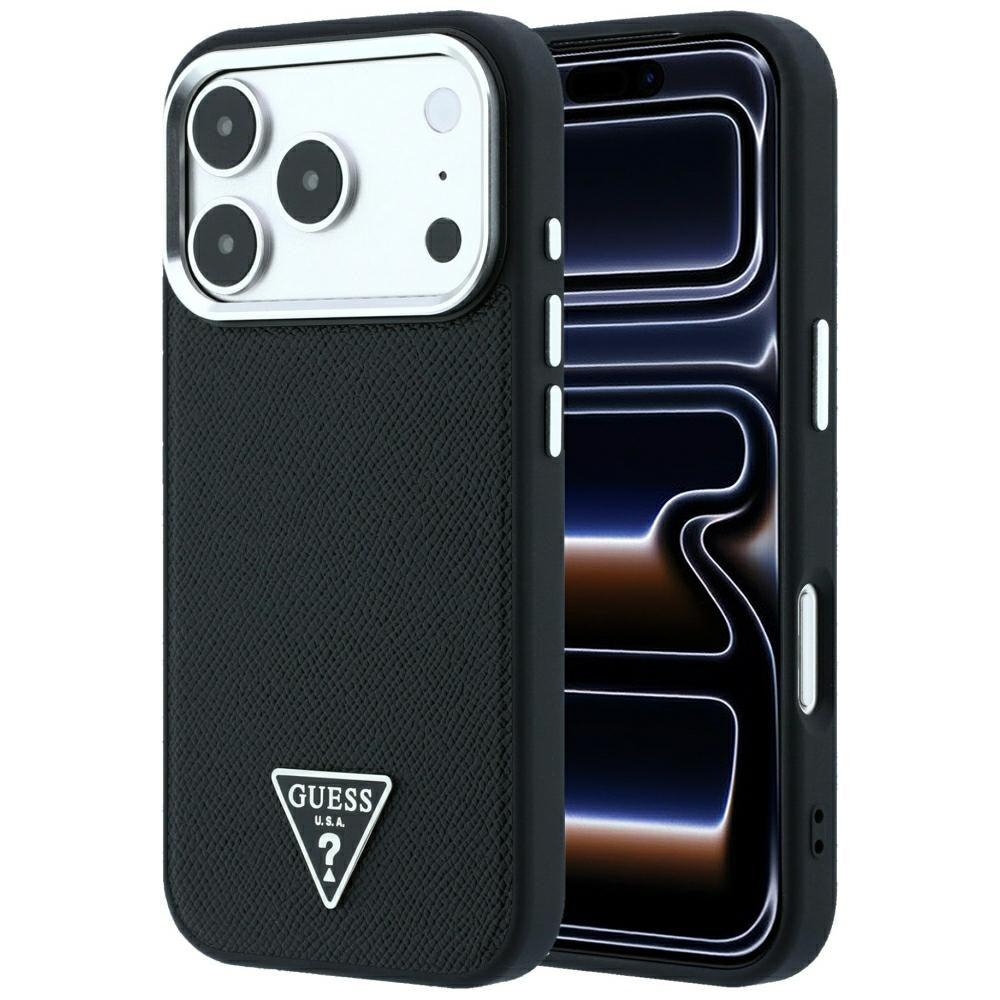 MagSafe-kuori Apple iPhone 18 Pro Max / 17 Pro Max, Guess, Karkea kolmion logo, Musta