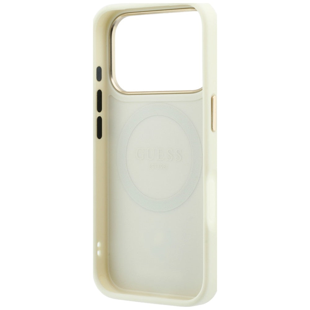 MagSafe-kuori Apple iPhone 18 Pro Max / 17 Pro Max, Guess, Peony 4G Pieni logo, Beige
