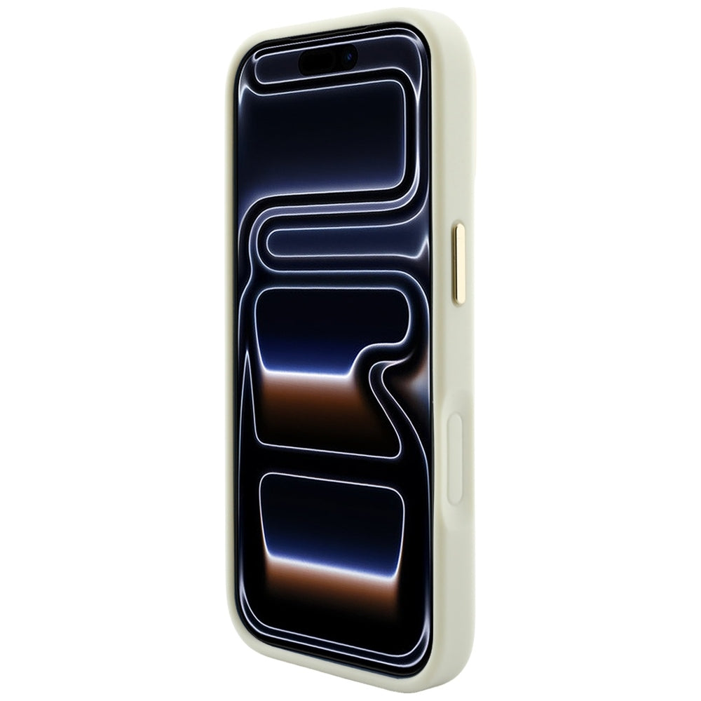 MagSafe-kuori Apple iPhone 18 Pro Max / 17 Pro Max, Guess, Saffiano Peony Hot Stamp, Beige