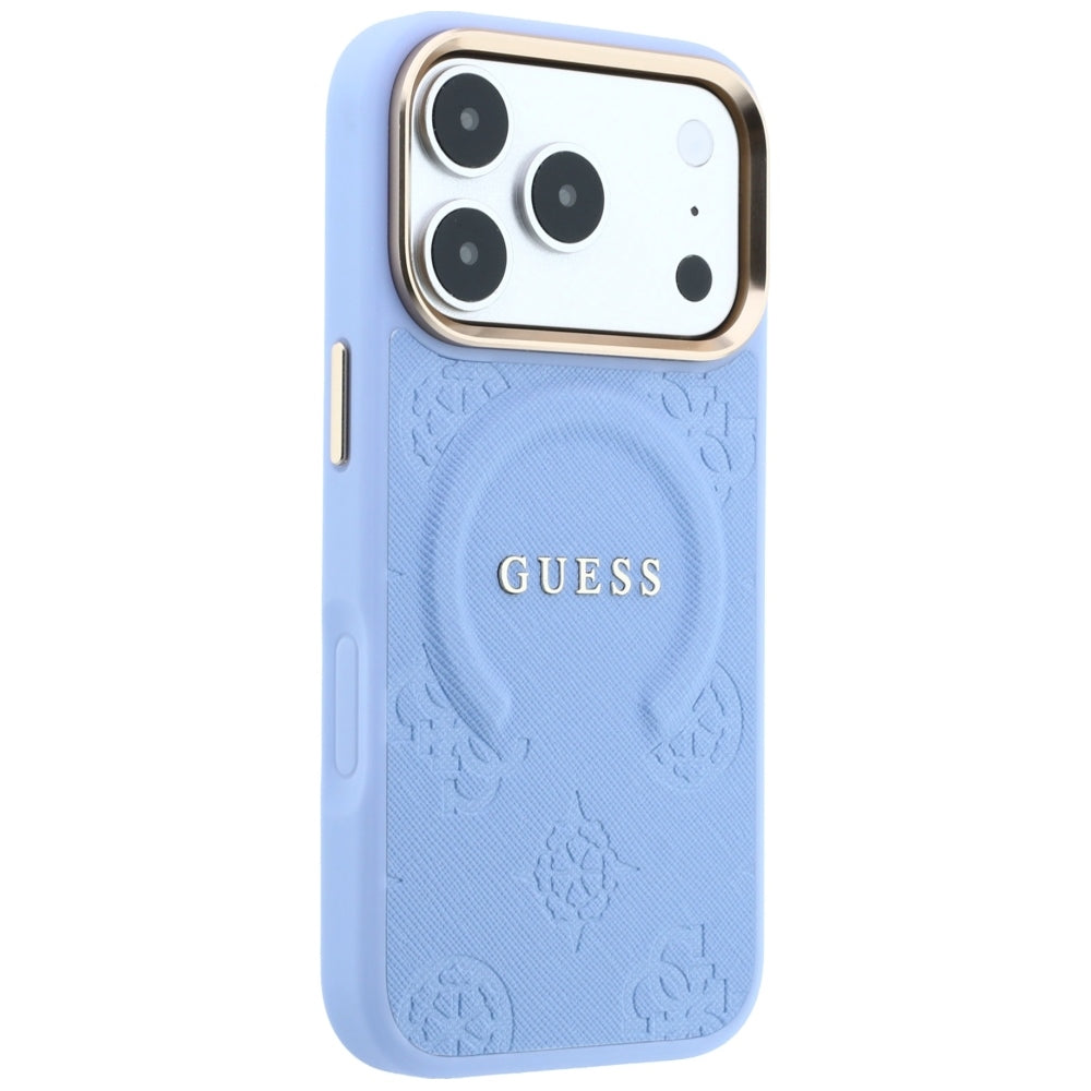 MagSafe-kuori Apple iPhone 18 Pro Max / 17 Pro Max, Guess, Saffiano Peony Ring, Bleu
