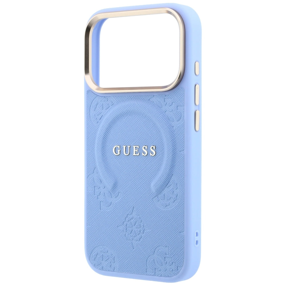 MagSafe-kuori Apple iPhone 18 Pro Max / 17 Pro Max, Guess, Saffiano Peony Ring, Bleu