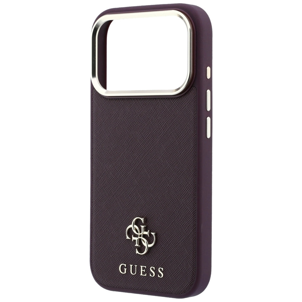 MagSafe-kuori Apple iPhone 18 Pro Max / 17 Pro Max, Guess, Saffiano Small 4G Classic, Viininpunainen