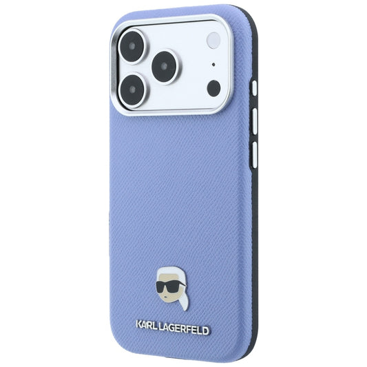 MagSafe-kuori Apple iPhone 18 Pro Max / 17 Pro Max, Karl Lagerfeld, Grainattu Karl Head's Metal, Sininen