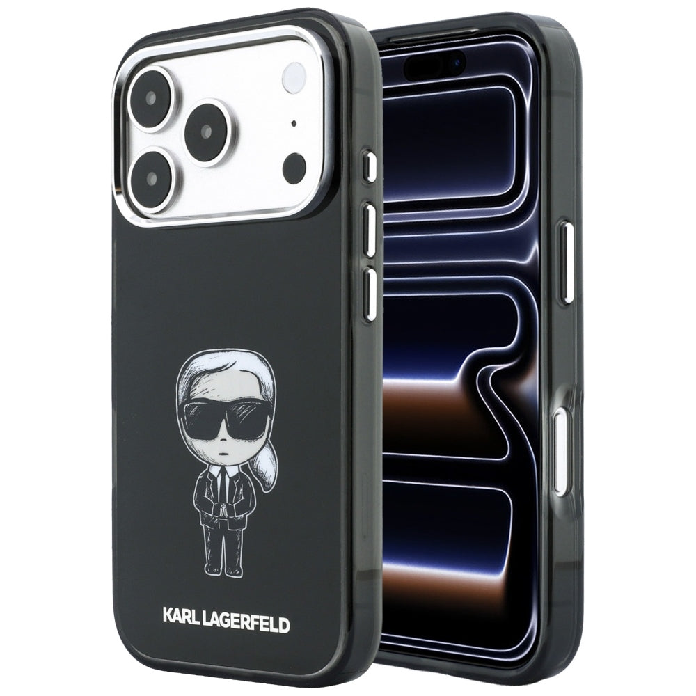 MagSafe-kuori Apple iPhone 18 Pro Max / 17 Pro Max, Karl Lagerfeld, IML Ikonik Sketch Print, Musta