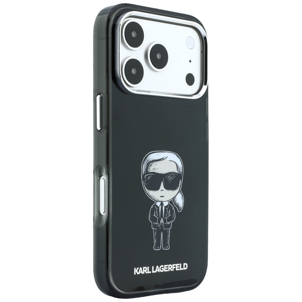 MagSafe-kuori Apple iPhone 18 Pro Max / 17 Pro Max, Karl Lagerfeld, IML Ikonik Sketch Print, Musta