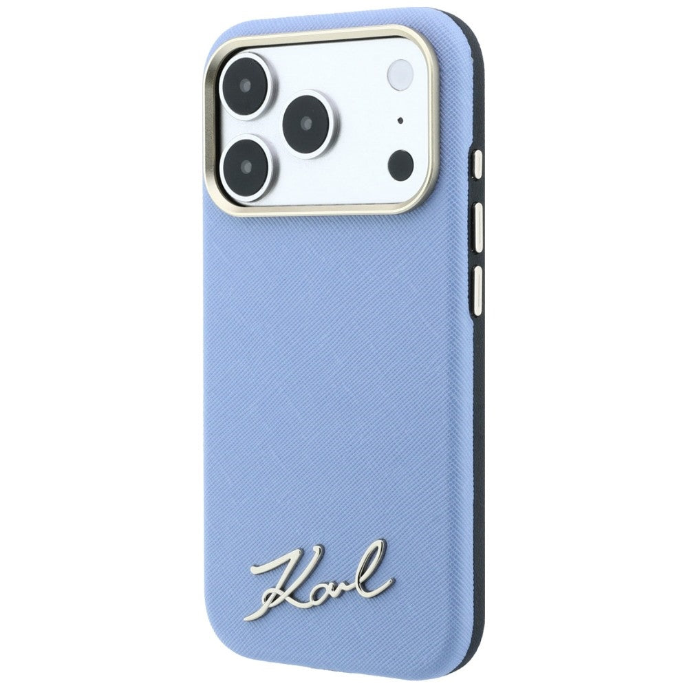 MagSafe-kuori Apple iPhone 18 Pro Max / 17 Pro Max, Karl Lagerfeld, Saffiano Small Script Metal Logo, Bleu