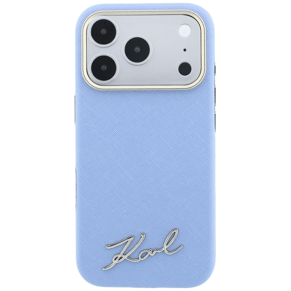 MagSafe-kuori Apple iPhone 18 Pro Max / 17 Pro Max, Karl Lagerfeld, Saffiano Small Script Metal Logo, Bleu