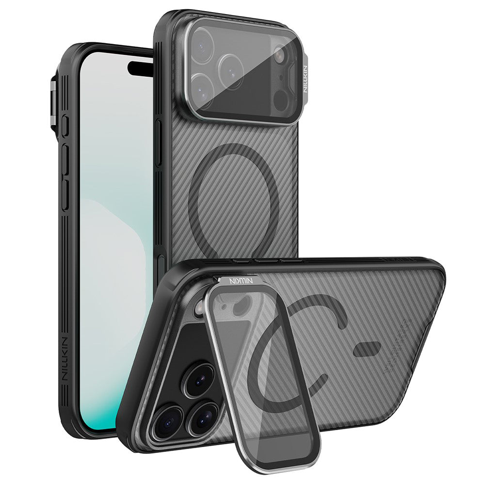 MagSafe-kuori Apple iPhone 18 Pro Max / 17 Pro Max, Nillkin, CamShield Prop, Musta Läpinäkyvä