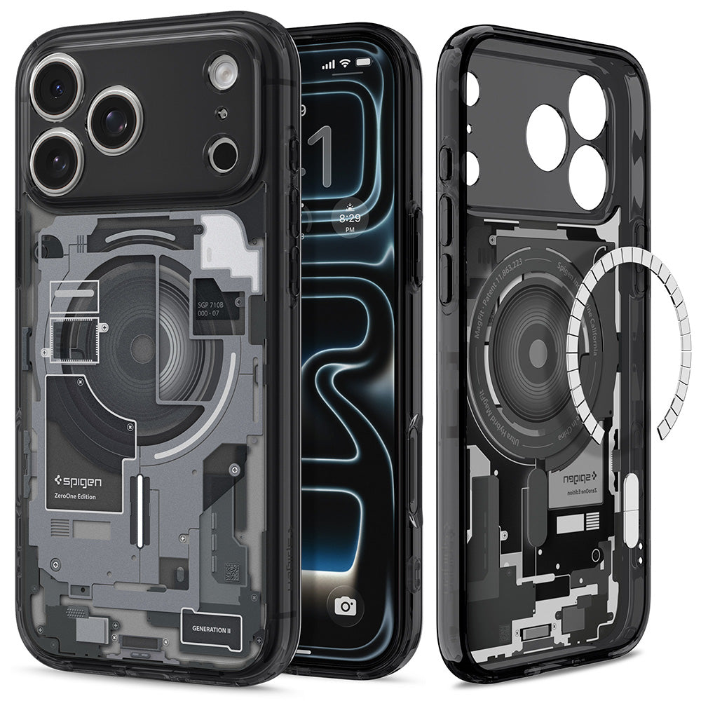 MagSafe-kuori Apple iPhone 18 Pro Max / 17 Pro Max, Spigen, Ultra Hybrid Zero One, Musta ACS12128