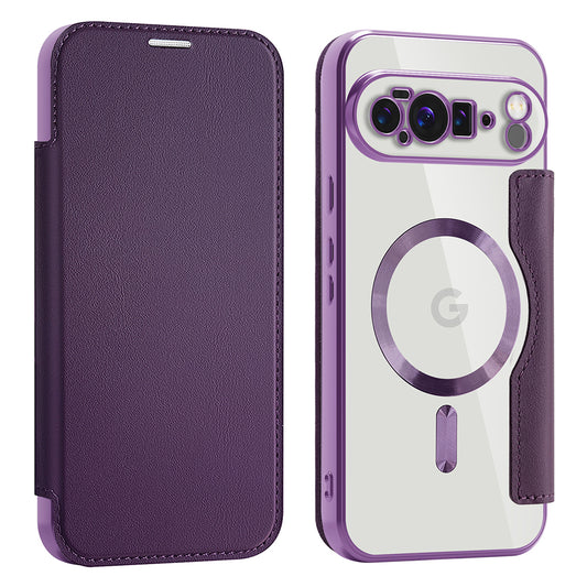 MagSafe Case for Google Pixel 10 Pro XL, Techsuit, SmartMag Book, Purple