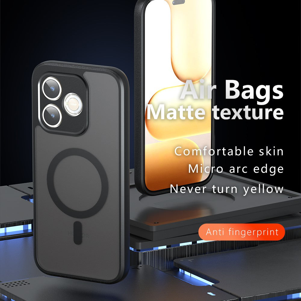 MagSafe-kotelo Honor 600 Lite -puhelimelle, Techsuit, PureFrost, Satinoitu Musta