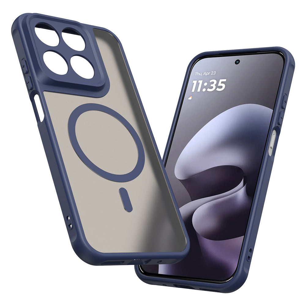 MagSafe-kuori Motorola Moto G87 / G77 / G67:lle, Techsuit, HaloFrost II, Laivastonsininen
