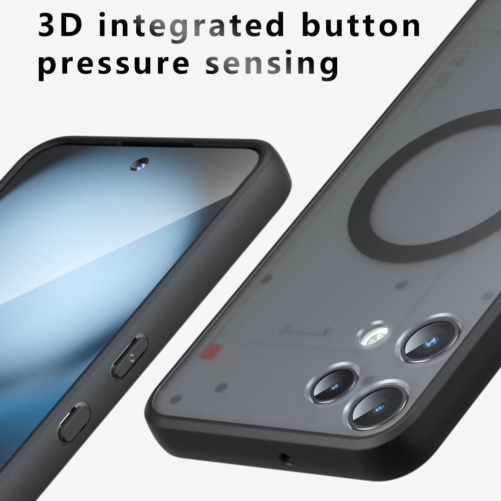 MagSafe-kotelo Nothing Phone (3a) Lite -puhelimelle, Techsuit, PureFrost, Satinoitu Musta