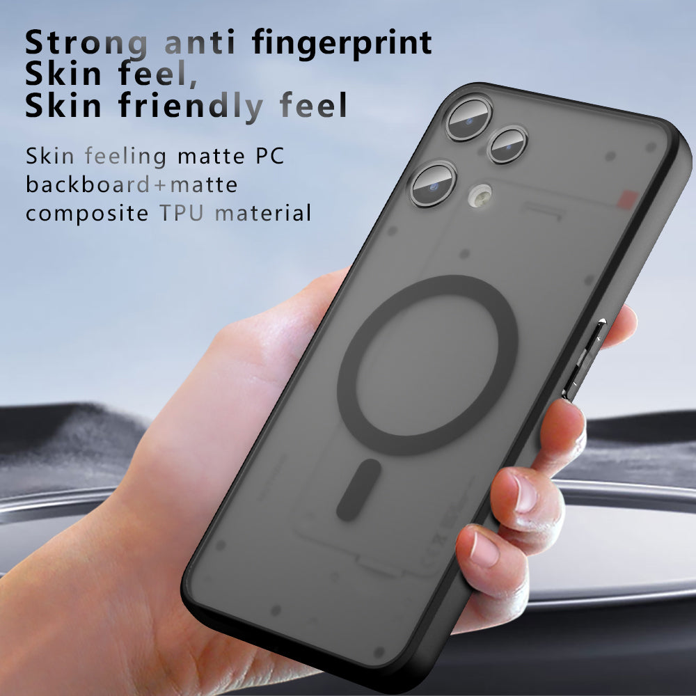 MagSafe-kotelo Nothing Phone (3a) Lite -puhelimelle, Techsuit, PureFrost, Satinoitu Musta