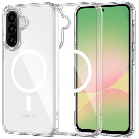 MagSafe-kotelo Samsung Galaxy A56 A566:lle, Tech-Protect, Flexair Hybrid, Läpinäkyvä
