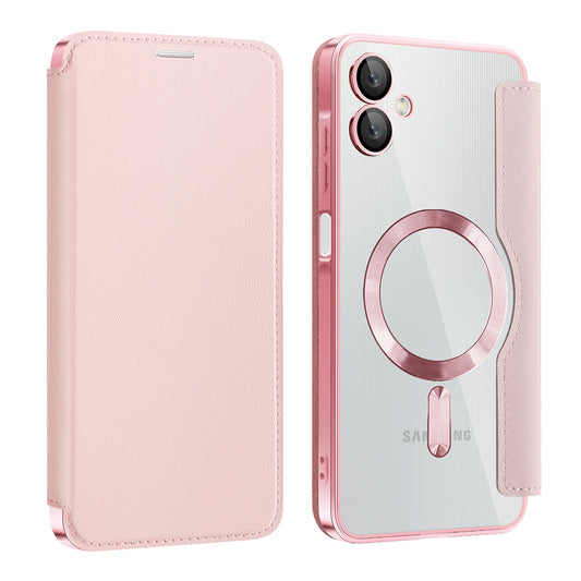 MagSafe-kuori Samsung Galaxy A06 A065:lle, Techsuit, SmartMag Book, Vaaleanpunainen