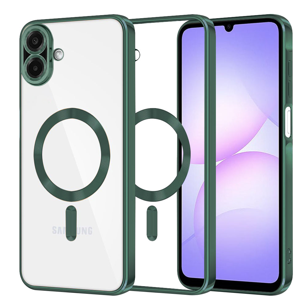 MagSafe-kuori Samsung Galaxy A07 4G A075:lle, Techsuit, Luxury Crystal, Tummanvihreä