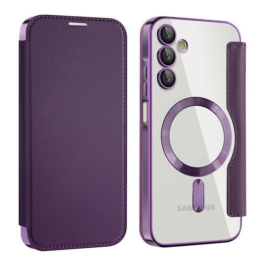 MagSafe-kuori Samsung Galaxy A15 5G A156 / A15 A155:lle, Techsuit, SmartMag Book, Violetti
