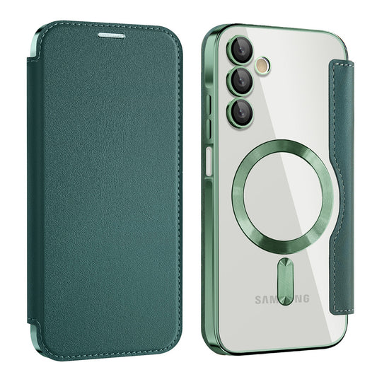 MagSafe-kuori Samsung Galaxy A15 5G A156 / A15 A155:lle, Techsuit, SmartMag Book, Vihreä