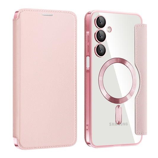 MagSafe-kuori Samsung Galaxy A16 5G A166 / A16 4G A165:lle, Techsuit, SmartMag Book, Vaaleanpunainen
