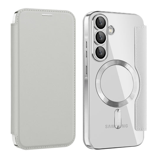 MagSafe-kuori Samsung Galaxy A26 A266:lle, Techsuit, SmartMag Book, Harmaa