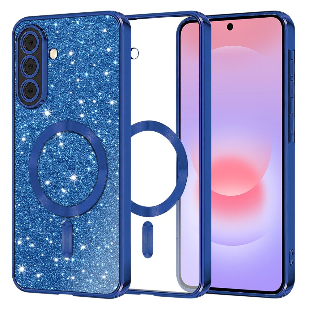 MagSafe-kuori Samsung Galaxy A37 5G:lle, Techsuit, Luxury Glitter, Tummansininen
