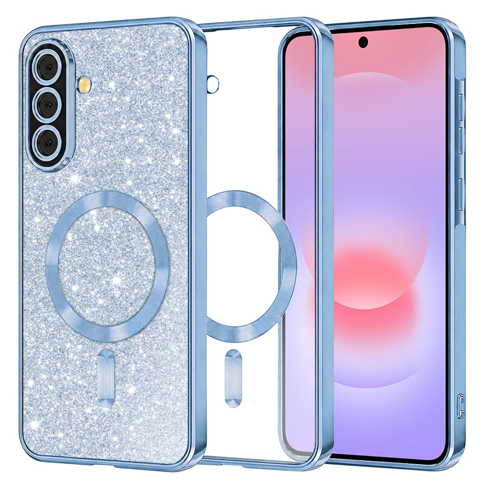 MagSafe-kuori Samsung Galaxy A37 5G:lle, Techsuit, Luxury Glitter, Bleu