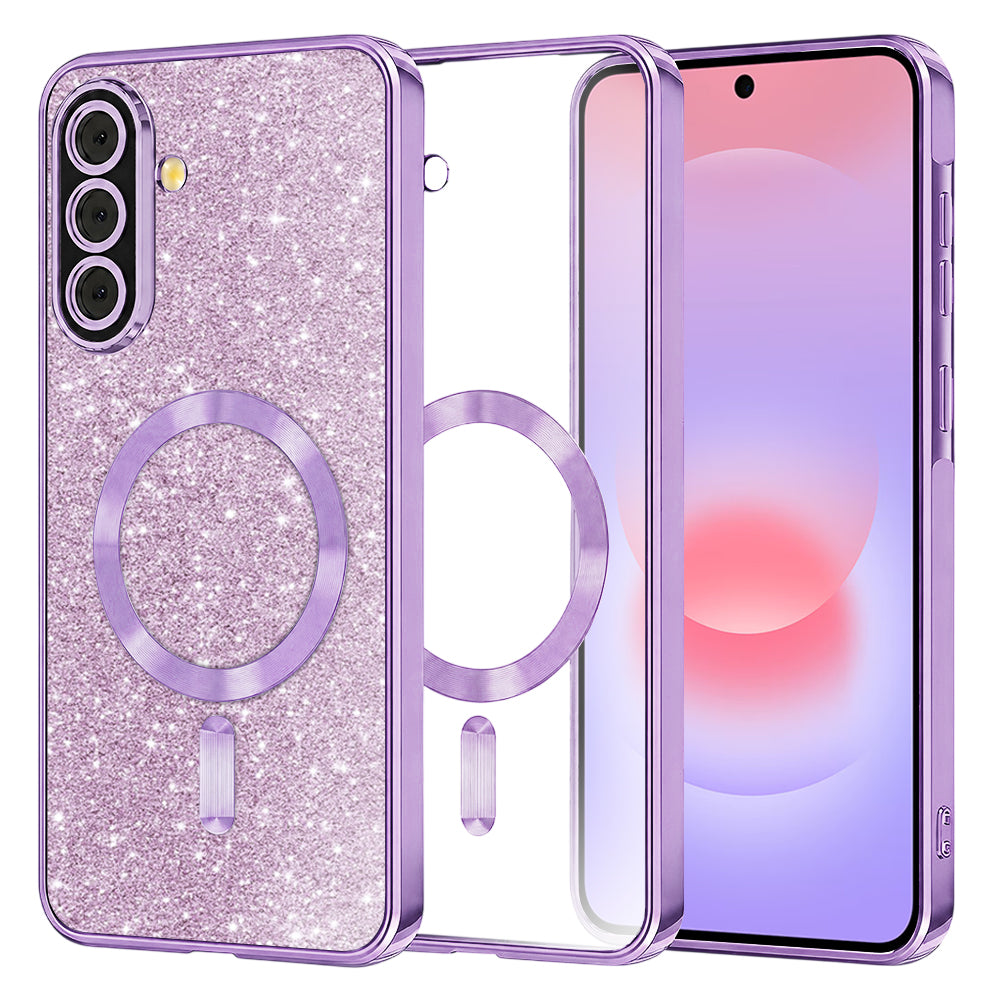 MagSafe-kuori Samsung Galaxy A37 5G:lle, Techsuit, Luxury Glitter, Vaaleanvioletti