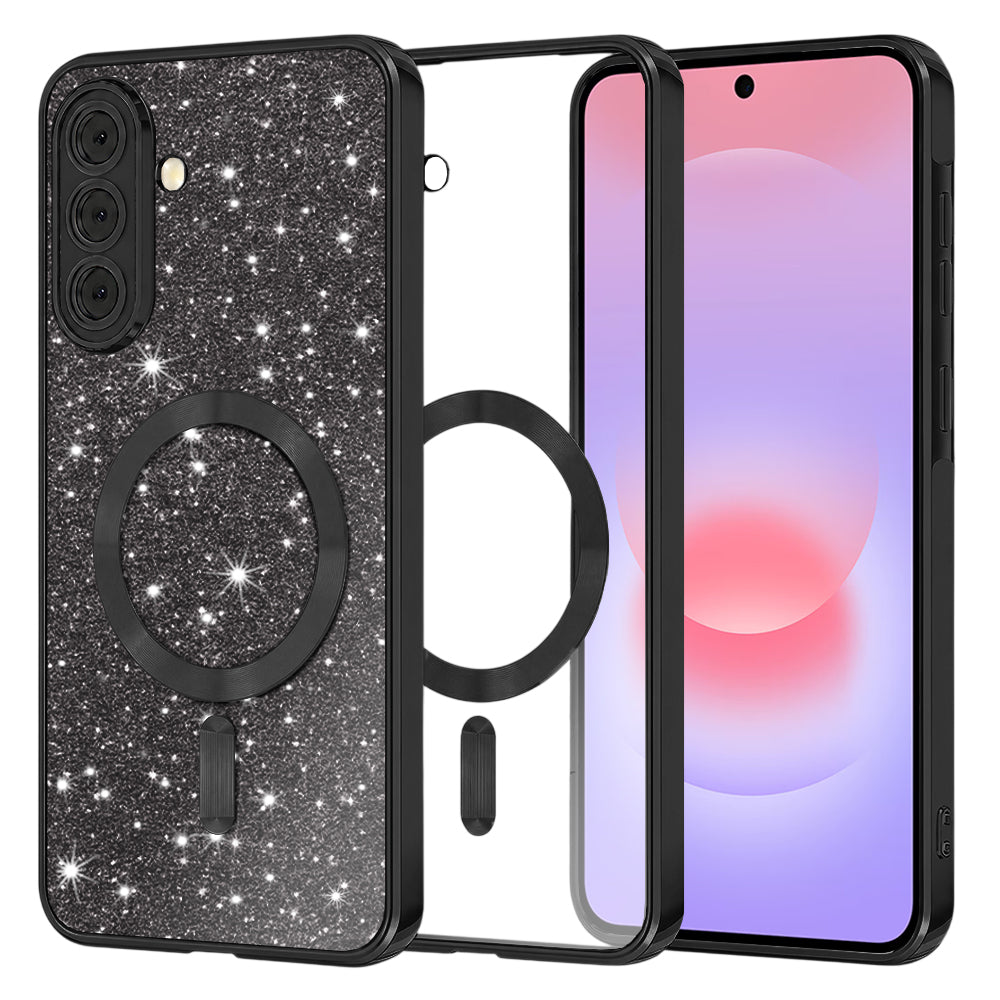 MagSafe-kuori Samsung Galaxy A37 5G:lle, Techsuit, Luxury Glitter, Musta