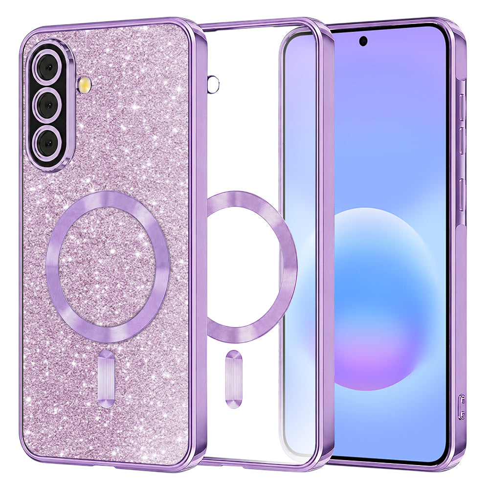 MagSafe-kuori Samsung Galaxy A57 5G:lle, Techsuit, Luxury Glitter, Vaaleanvioletti