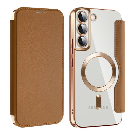 MagSafe-kuori Samsung Galaxy S22+ 5G S906:lle, Techsuit, SmartMag Book, Ruskea