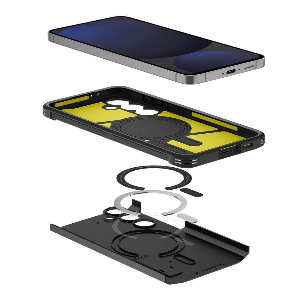 MagSafe-kotelo Samsung Galaxy S24 FE S721:lle, Spigen, Tough Armor, Musta ACS08625