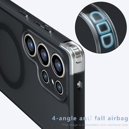 MagSafe-kuori Samsung Galaxy S24 FE S721:lle, Techsuit, PureFrost, Musta