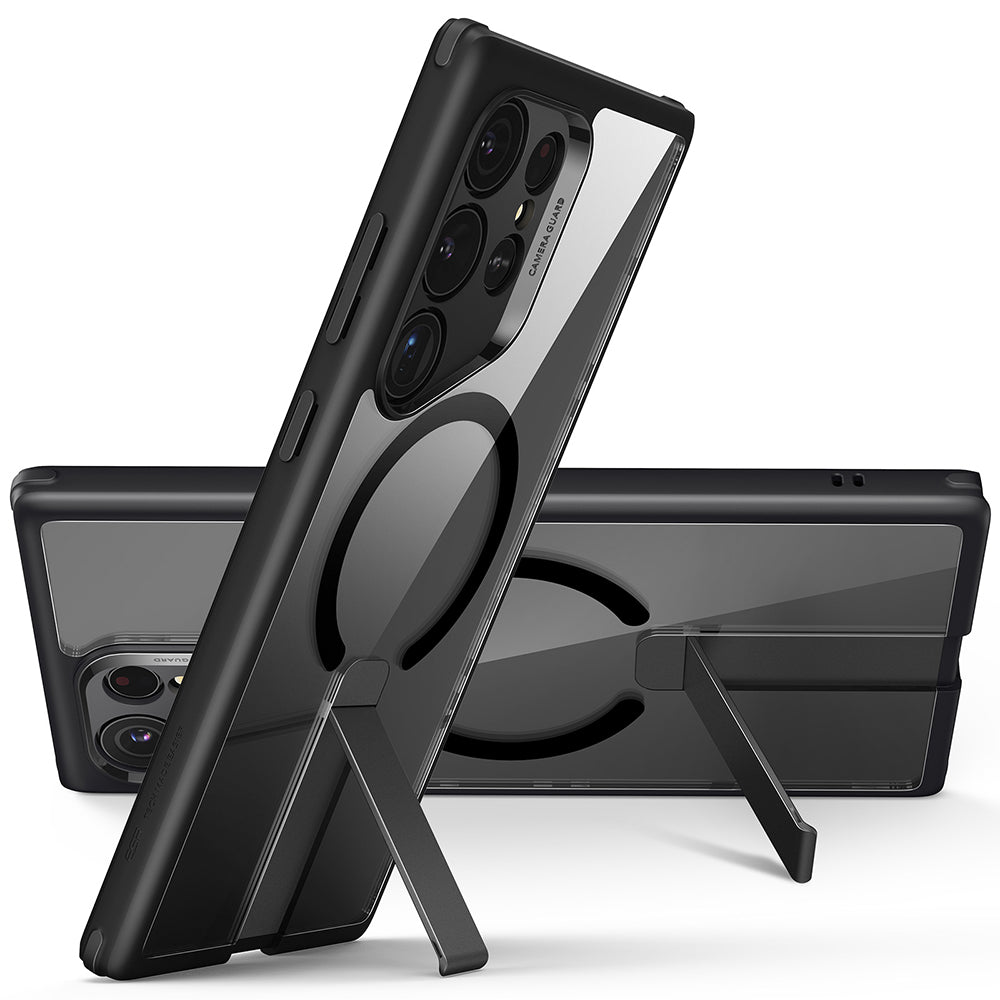 MagSafe-kotelo Samsung Galaxy S24 Ultra S928:lle, ESR, Boost Flickstand, Läpinäkyvä Musta