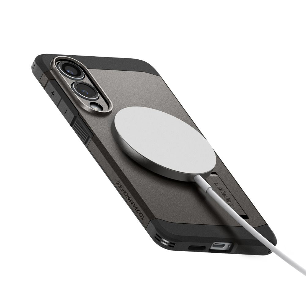 MagSafe-kotelo Samsung Galaxy S25 Edge S937:lle, Spigen, Tough Armor, Harmaa ACS09423