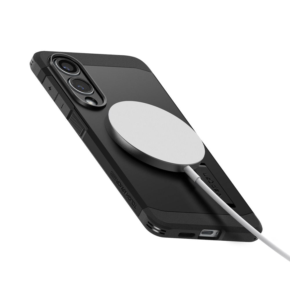 MagSafe-kotelo Samsung Galaxy S25 Edge S937:lle, Spigen, Tough Armor, Musta ACS09422